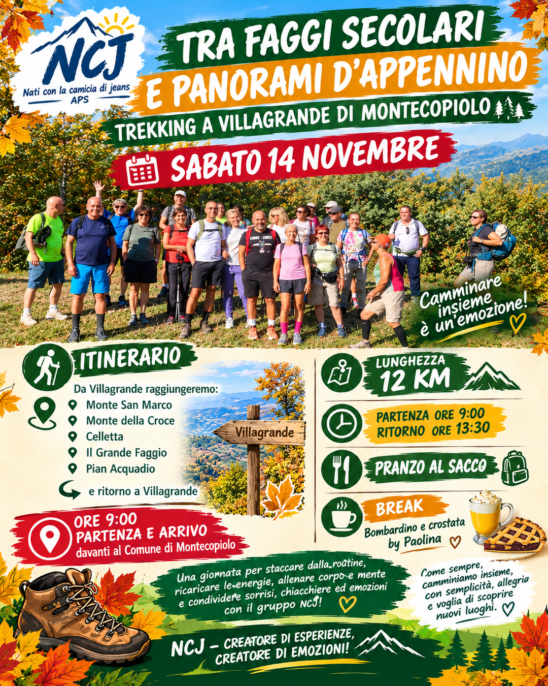 SABATO 14 NOVEMBRE-TREKKING A VILLAGRANDE DI MONTECOPIOLO